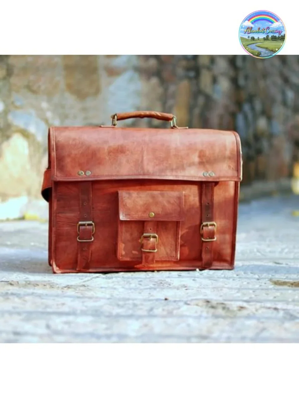Full Grain Leather Laptop Messenger Bag 14